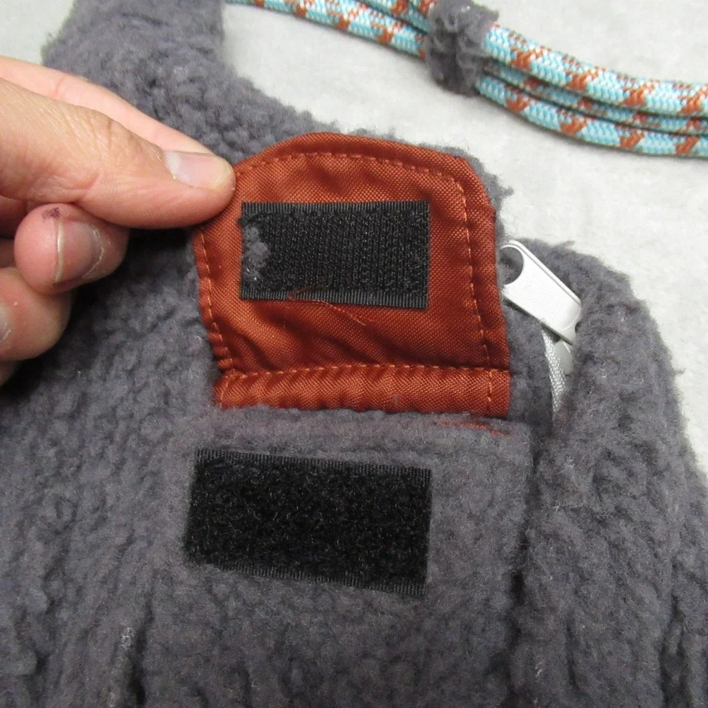 KAVU Rope Bag Unisex Mini Grey Sherpa Fleece‎ Sling Backpack Adjustable Strap